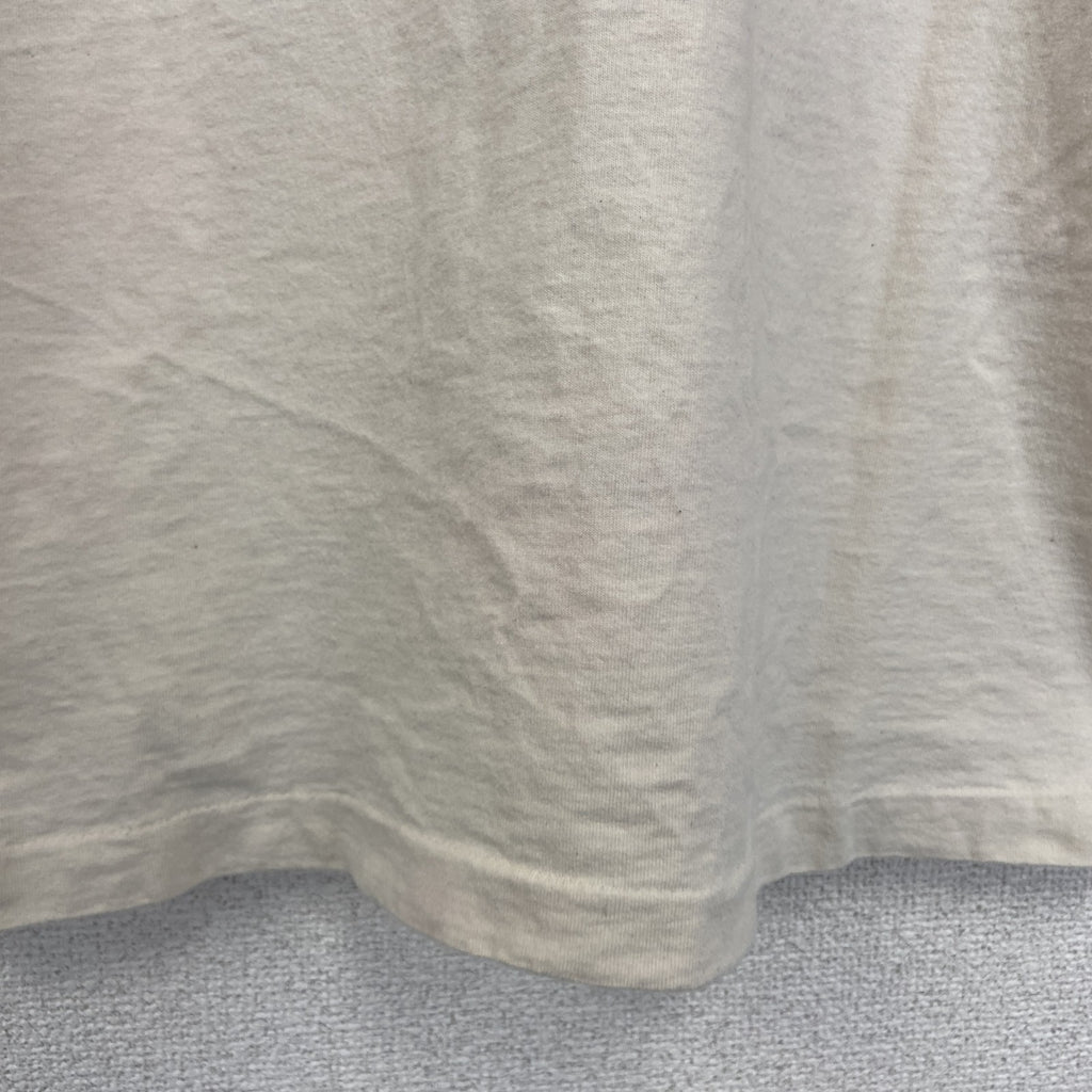 古着 used　FRUIT OF THE LOOM　半袖プリントTシャツ　シングルステッチ　90s　クルーネック　ベージュ　Lサイズ