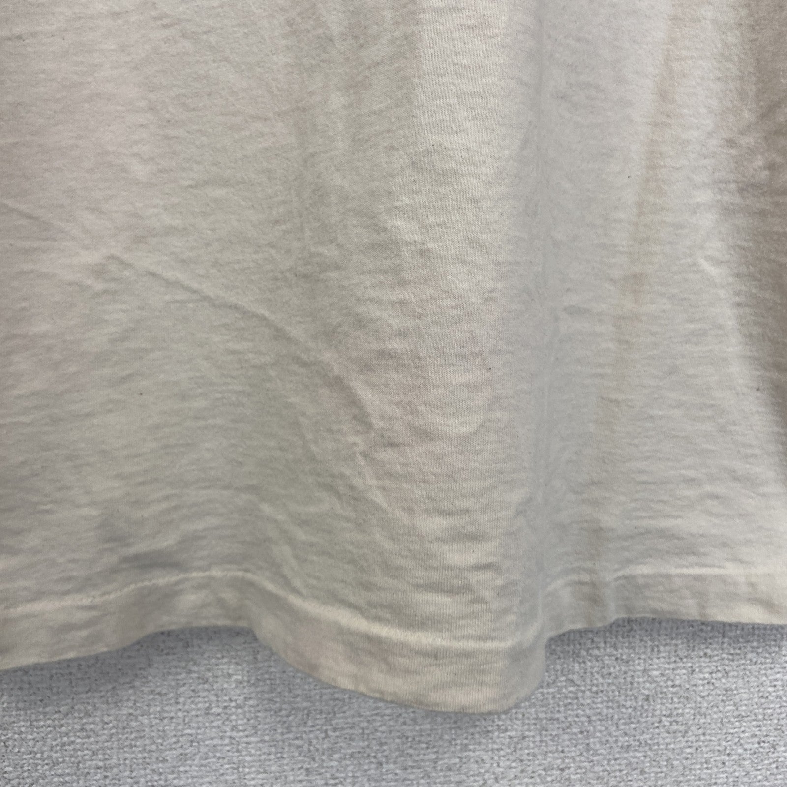 古着 used　FRUIT OF THE LOOM　半袖プリントTシャツ　シングルステッチ　90s　クルーネック　ベージュ　Lサイズ