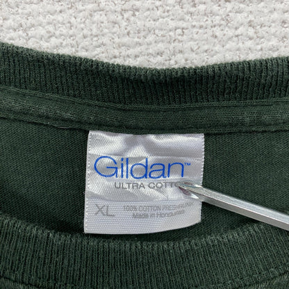 GILDAN　ギルダン　半袖プリントTシャツ　両面プリント　英字プリント　緑　グリーン　XLサイズ