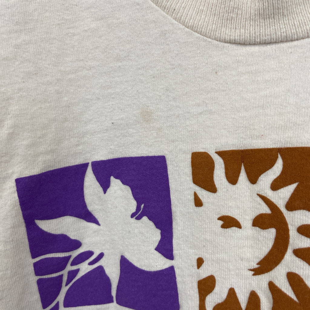 古着 used　FRUIT OF THE LOOM　半袖プリントTシャツ　シングルステッチ　90s　クルーネック　ベージュ　Lサイズ