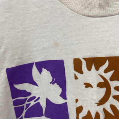 古着 used　FRUIT OF THE LOOM　半袖プリントTシャツ　シングルステッチ　90s　クルーネック　ベージュ　Lサイズ