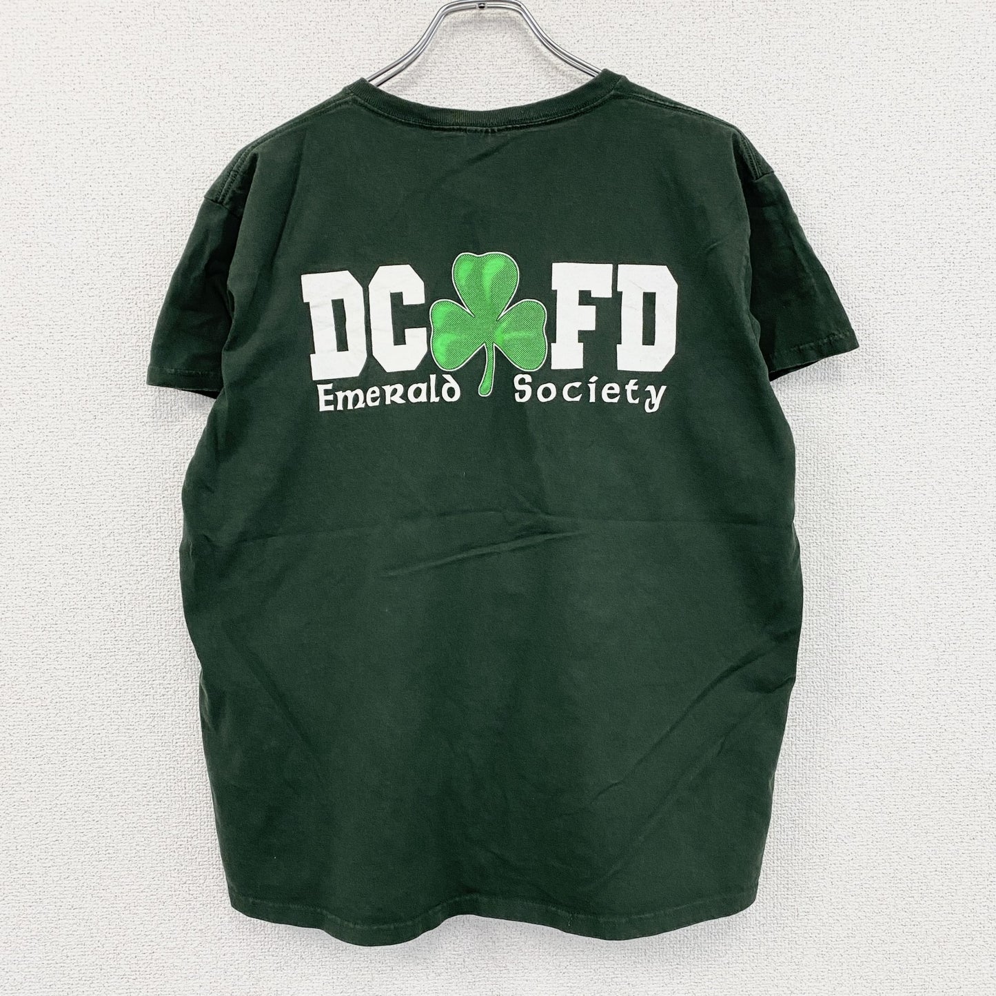 GILDAN　ギルダン　半袖プリントTシャツ　両面プリント　英字プリント　緑　グリーン　XLサイズ