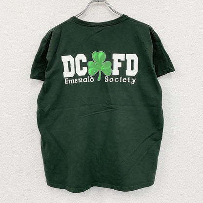 GILDAN　ギルダン　半袖プリントTシャツ　両面プリント　英字プリント　緑　グリーン　XLサイズ