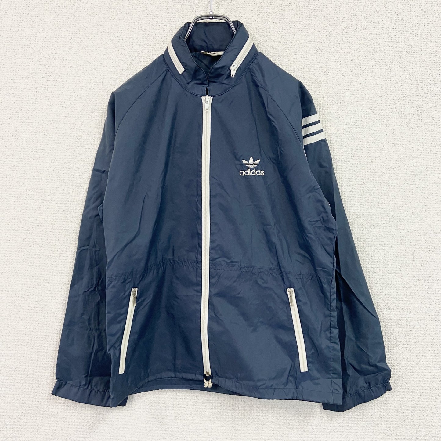 adidas　アディダス　ウインドブレーカー　紺　ネイビー　Sサイズ
