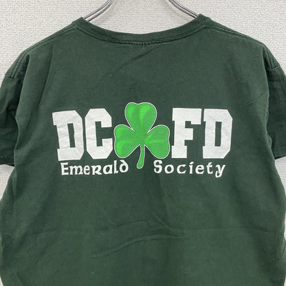GILDAN　ギルダン　半袖プリントTシャツ　両面プリント　英字プリント　緑　グリーン　XLサイズ