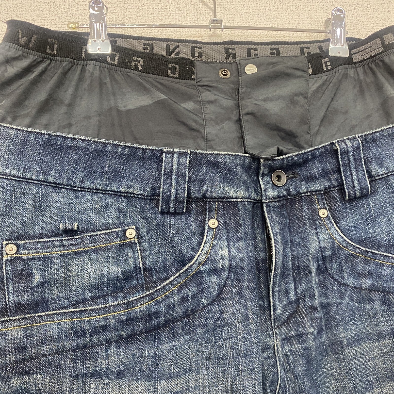 241　TWO FOR ONE　GORE-TEX　デニムパンツ/ジーンズ　スノーパンツ　縦落ち　フェード　インディゴ　XLサイズ