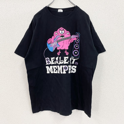 90s～　anvil　アンヴィル　半袖プリントモンスターTシャツ　クルーネック　ヴィンテージ　黒　ブラック　XLサイズ
