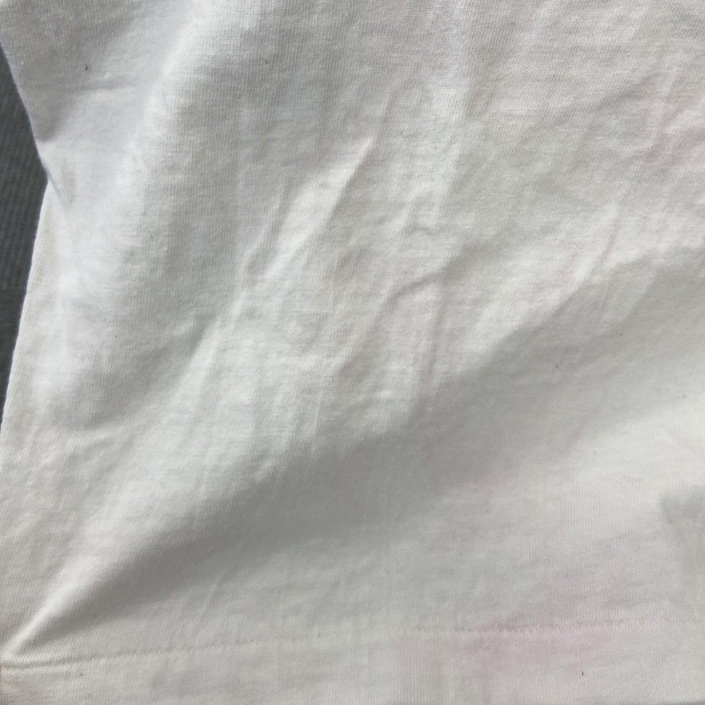 古着 used　FRUIT OF THE LOOM　半袖プリントTシャツ　シングルステッチ　90s　クルーネック　ベージュ　Lサイズ