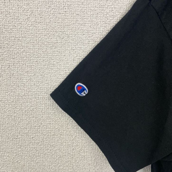 古着 used　Champion　チャンピオン　半袖ワンポイントプリントTシャツ　SHSM TITANS　黒　春夏服　Lサイズ