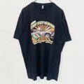 古着 used　NEXTLEVEL　半袖カーデザインクルーネックTシャツ　バックプリント　車　黒　ブラック　春夏服　XLサイズ