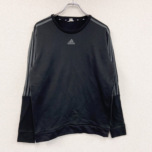adidas　アディダス　スウェット/トレーナー　パフォーマンスロゴ　ワンポイント　スリーストライプス　黒　ブラック