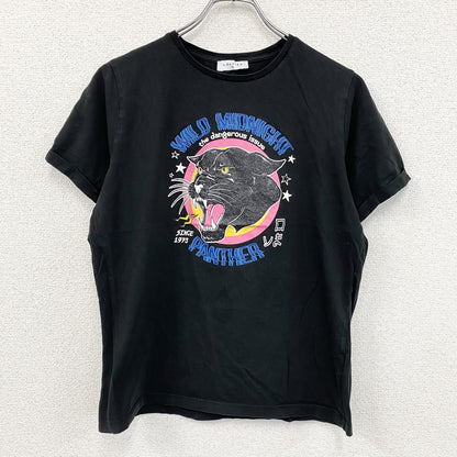 LOAVIES　ロヴィース　半袖プリントTシャツ　Panthers　アーチプリント　黒　ブラック　Mサイズ