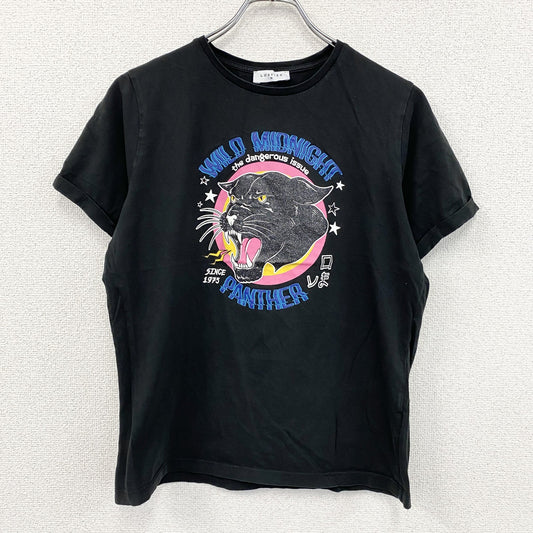 LOAVIES　ロヴィース　半袖プリントTシャツ　Panthers　アーチプリント　黒　ブラック　Mサイズ