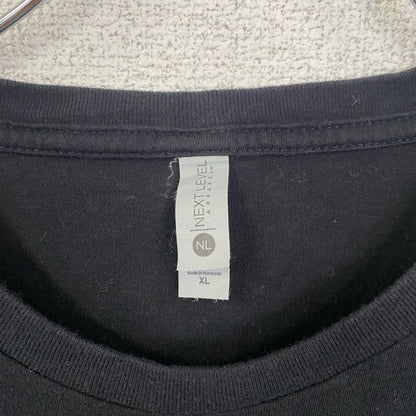 古着 used　NEXTLEVEL　半袖カーデザインクルーネックTシャツ　バックプリント　車　黒　ブラック　春夏服　XLサイズ