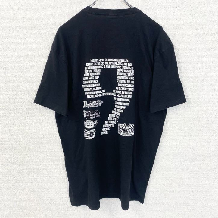 古着 used　NEXTLEVEL　半袖カーデザインクルーネックTシャツ　バックプリント　車　黒　ブラック　春夏服　XLサイズ