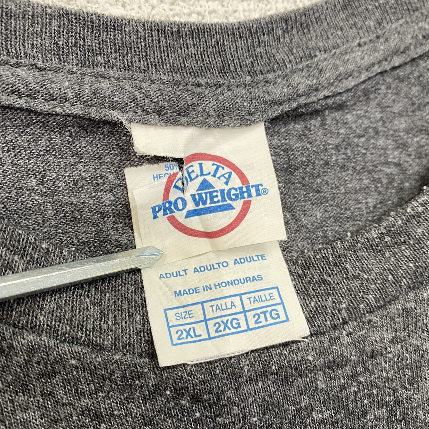 DELTA　デルタ　半袖プリントTシャツ　NEW YORK CITY　星条旗　灰色　ダークグレー　2XLサイズ