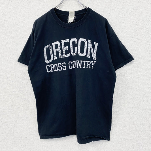 GILDAN　半袖プリントTシャツ　カレッジタイプ　黒　ブラック　Lサイズ
