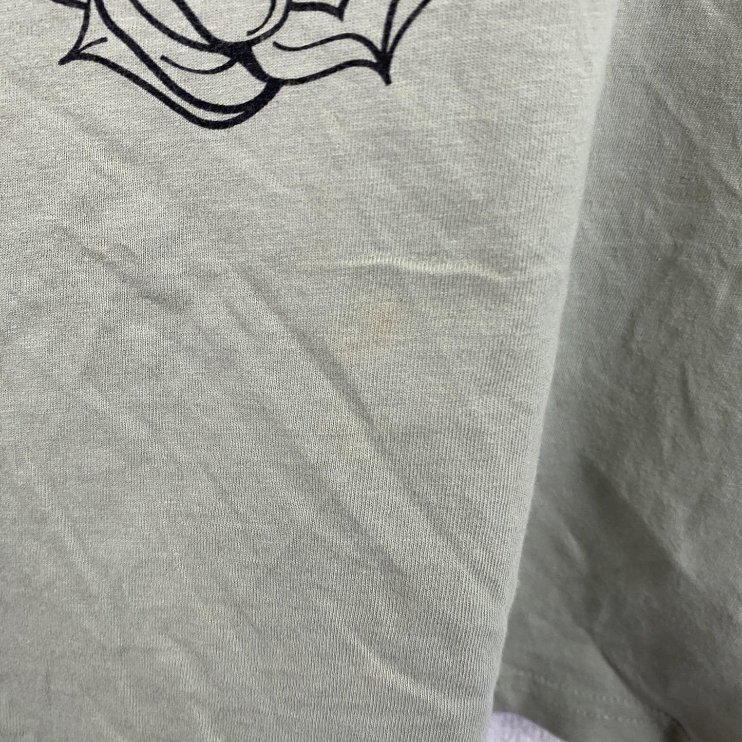 REGULAR FIT　半袖プリントTシャツ　スカル　骸骨　NEW YORK　英字プリント　カーキ　Lサイズ
