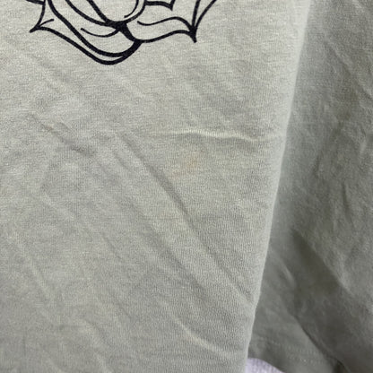 REGULAR FIT　半袖プリントTシャツ　スカル　骸骨　NEW YORK　英字プリント　カーキ　Lサイズ