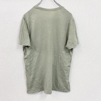 REGULAR FIT　半袖プリントTシャツ　スカル　骸骨　NEW YORK　英字プリント　カーキ　Lサイズ