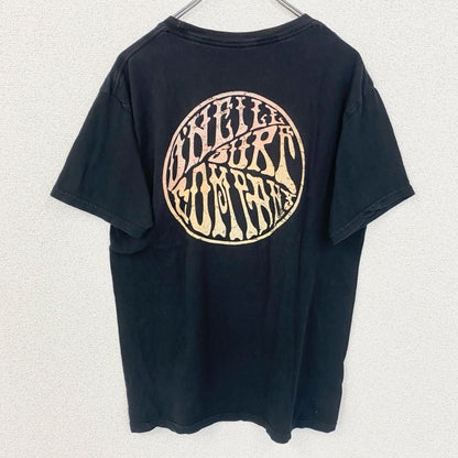 古着 used　O’NEILL　半袖クルーネックデザインTシャツ　バックプリント　黒　ブラック　春夏服　Mサイズ