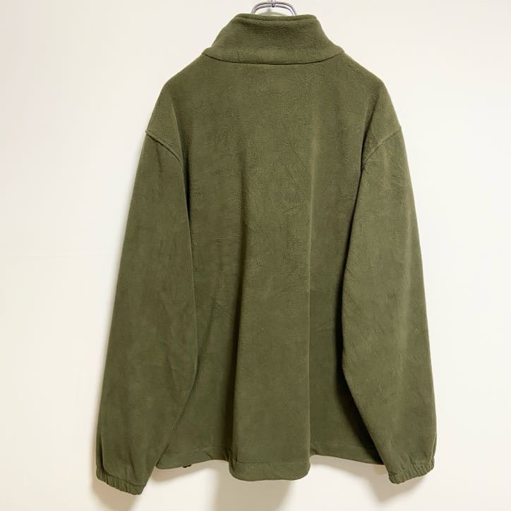 古着 used　TIPSY　長袖ジップアップフリースジャケット　ハイネックブルゾン　ワンポイント刺繡　緑　グリーン　Lサイズ