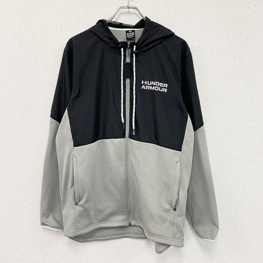 UNDER ARMOUR　アンダーアーマー　トラックジャケット/ジャージ　ワンポイント　灰色　グレー　黒　ブラック　XLサイズ