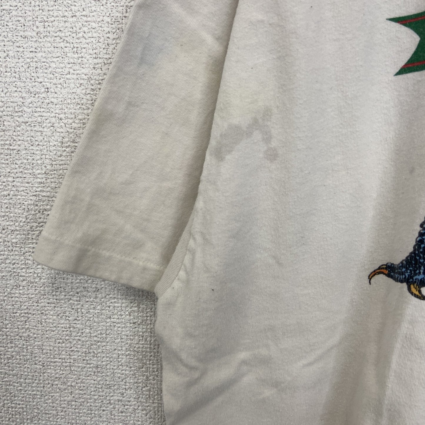 古着 used　Hanes　ヘインズ　半袖プリントTシャツ　カジュアル　シングルステッチ　90s　クルーネック　ベージュ　Lサイズ