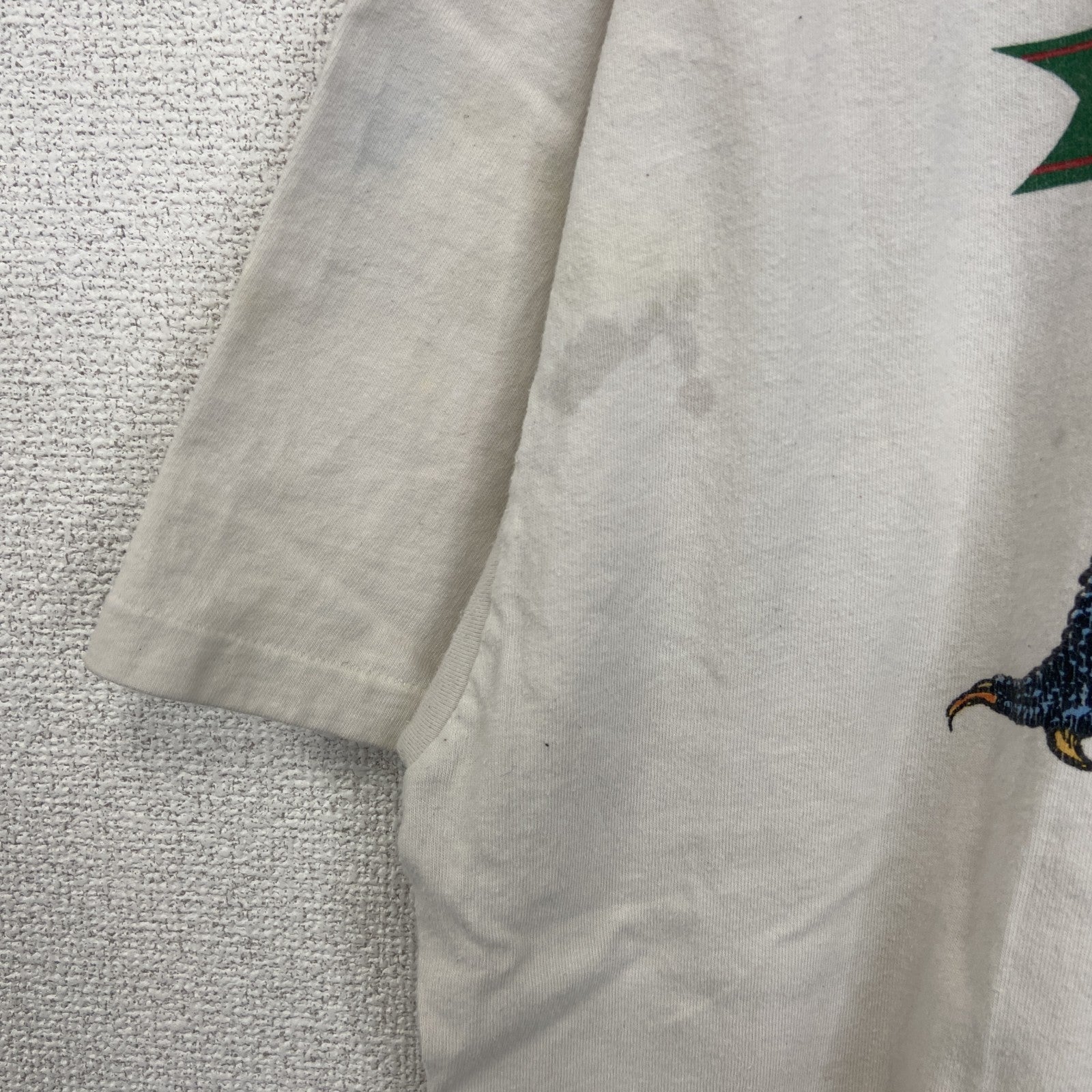 古着 used　Hanes　ヘインズ　半袖プリントTシャツ　カジュアル　シングルステッチ　90s　クルーネック　ベージュ　Lサイズ