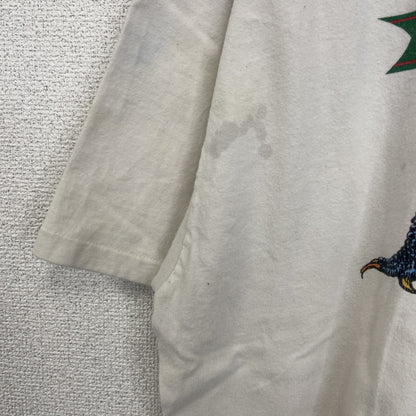 古着 used　Hanes　ヘインズ　半袖プリントTシャツ　カジュアル　シングルステッチ　90s　クルーネック　ベージュ　Lサイズ