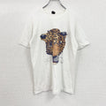 The MARINE　BRAND　半袖プリントアニマルTシャツ　イラスト　豹　白　ホワイト　Lサイズ