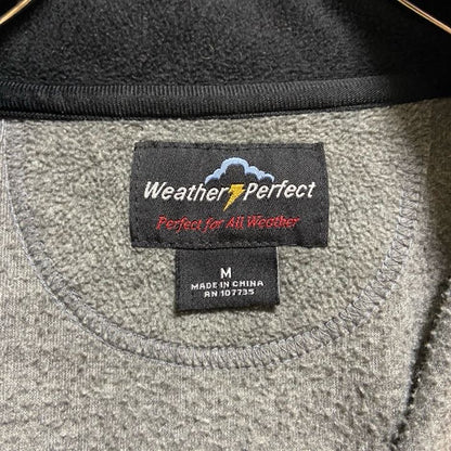Weather Perfect　ハーフジップフリースジャケット/ボアジャケット　星条旗　イーグル　刺繍ロゴ　ダークグレー　Mサイズ
