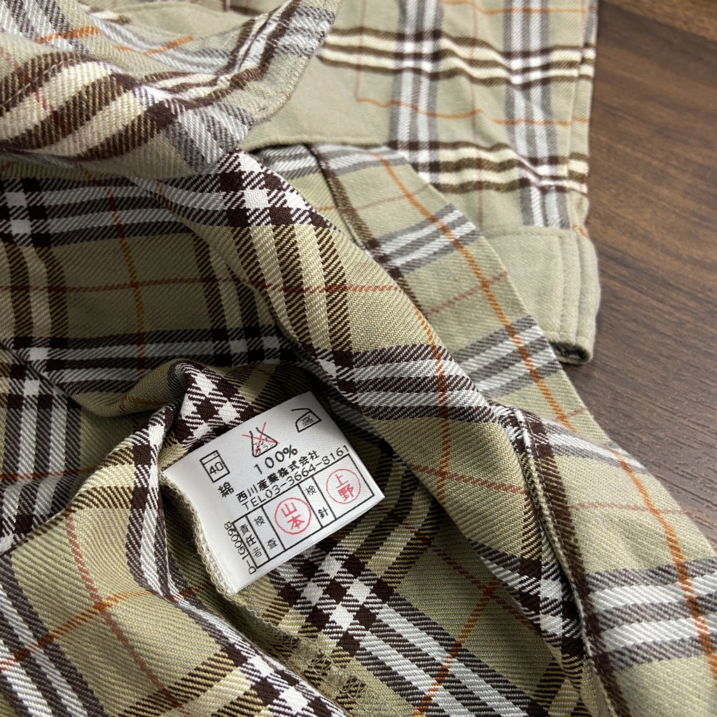 Burberrys　バーバリーズ　長袖シャツ　チェック柄　キャメル　Mサイズ