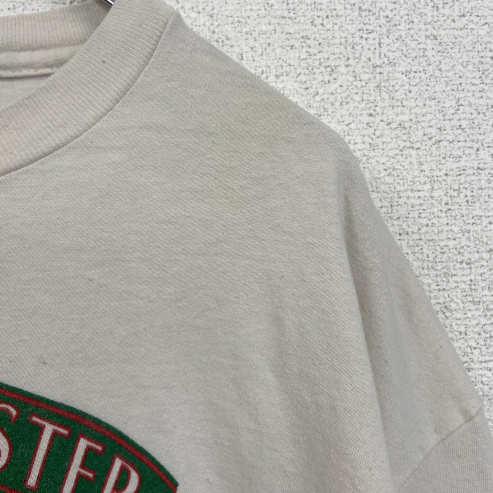 古着 used　Hanes　ヘインズ　半袖プリントTシャツ　カジュアル　シングルステッチ　90s　クルーネック　ベージュ　Lサイズ