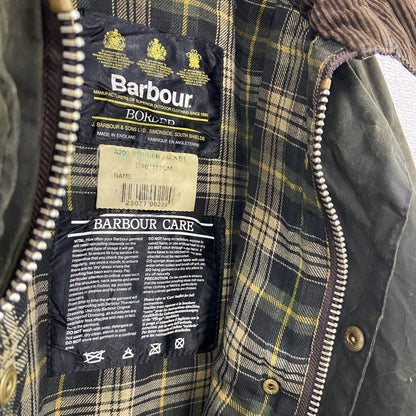 ～90s　Barbour　バブアー　BORDER　ボーダー　オイルドジャケット　ヴィンテージ　カーキ　C46サイズ