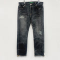 SWAGGER　スワッガー　ブラックデニムパンツ/ダメージジーンズ　ハチの巣　縦落ち　鬼ヒゲ　ジップフライ　黒　ブラック　32サイズ