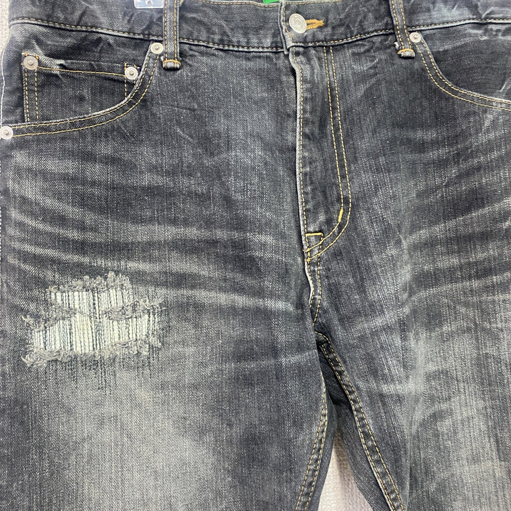 SWAGGER　スワッガー　ブラックデニムパンツ/ダメージジーンズ　ハチの巣　縦落ち　鬼ヒゲ　ジップフライ　黒　ブラック　32サイズ