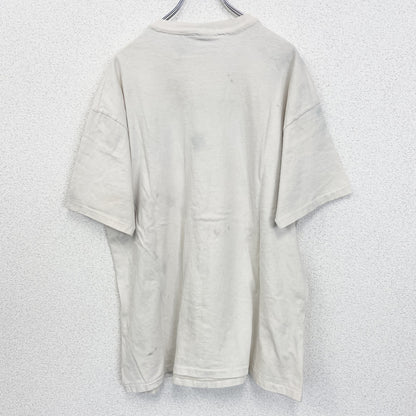 古着 used　Hanes　ヘインズ　半袖プリントTシャツ　カジュアル　シングルステッチ　90s　クルーネック　ベージュ　Lサイズ