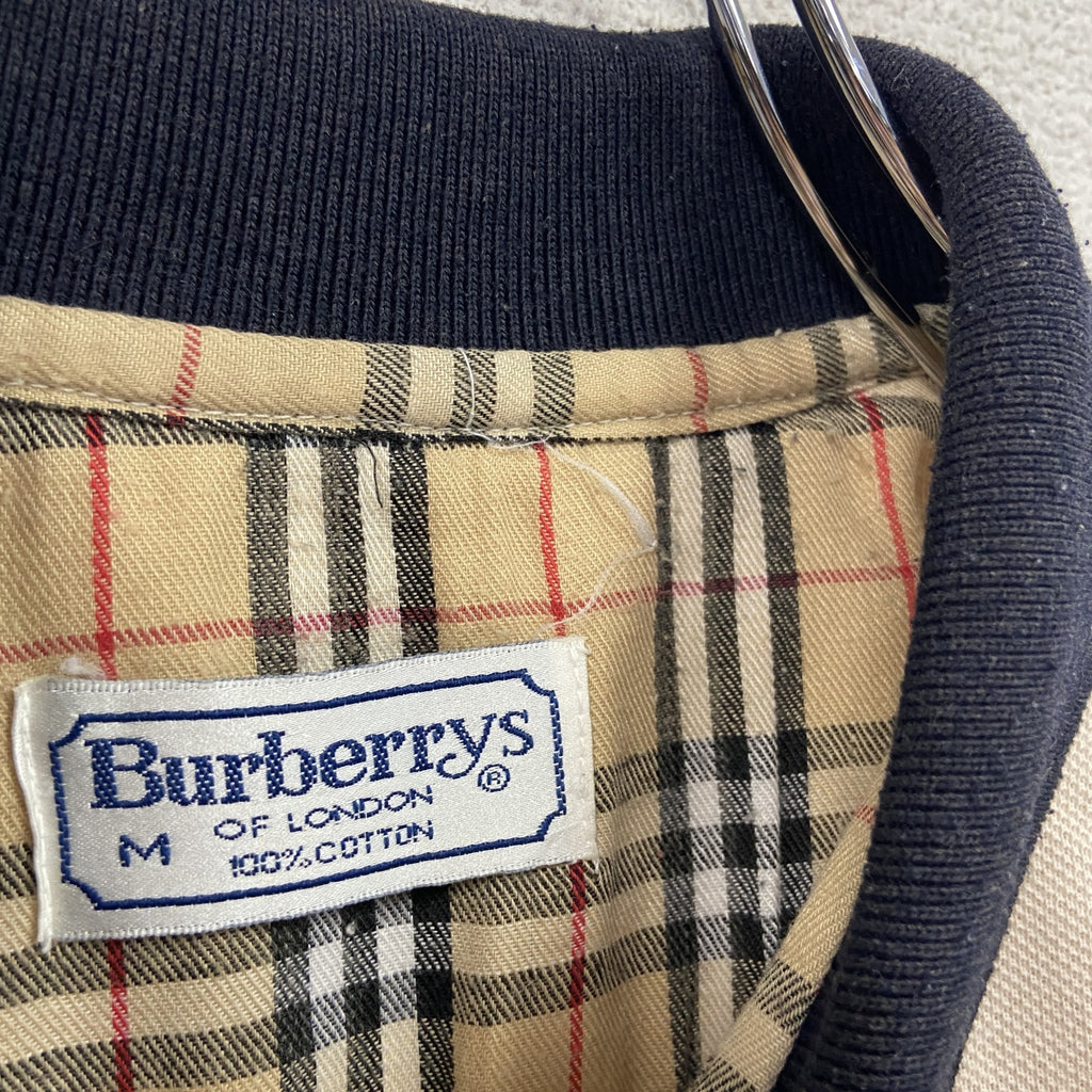 Burberrys　バーバリーズ　半袖ポロシャツ　裏地チェック柄　ベージュ　Mサイズ