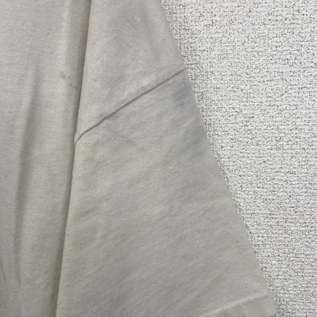 古着 used　Hanes　ヘインズ　半袖プリントTシャツ　カジュアル　シングルステッチ　90s　クルーネック　ベージュ　Lサイズ