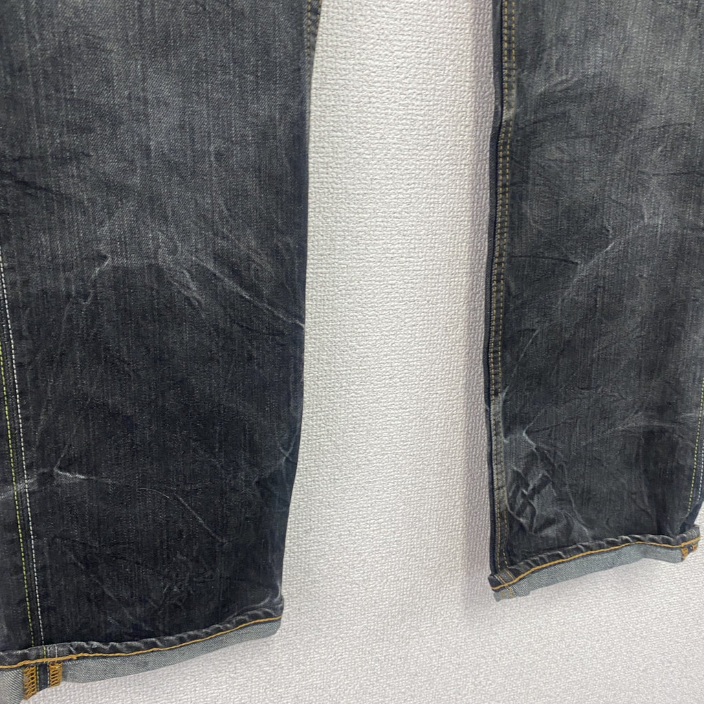 SWAGGER　スワッガー　ブラックデニムパンツ/ダメージジーンズ　ハチの巣　縦落ち　鬼ヒゲ　ジップフライ　黒　ブラック　32サイズ