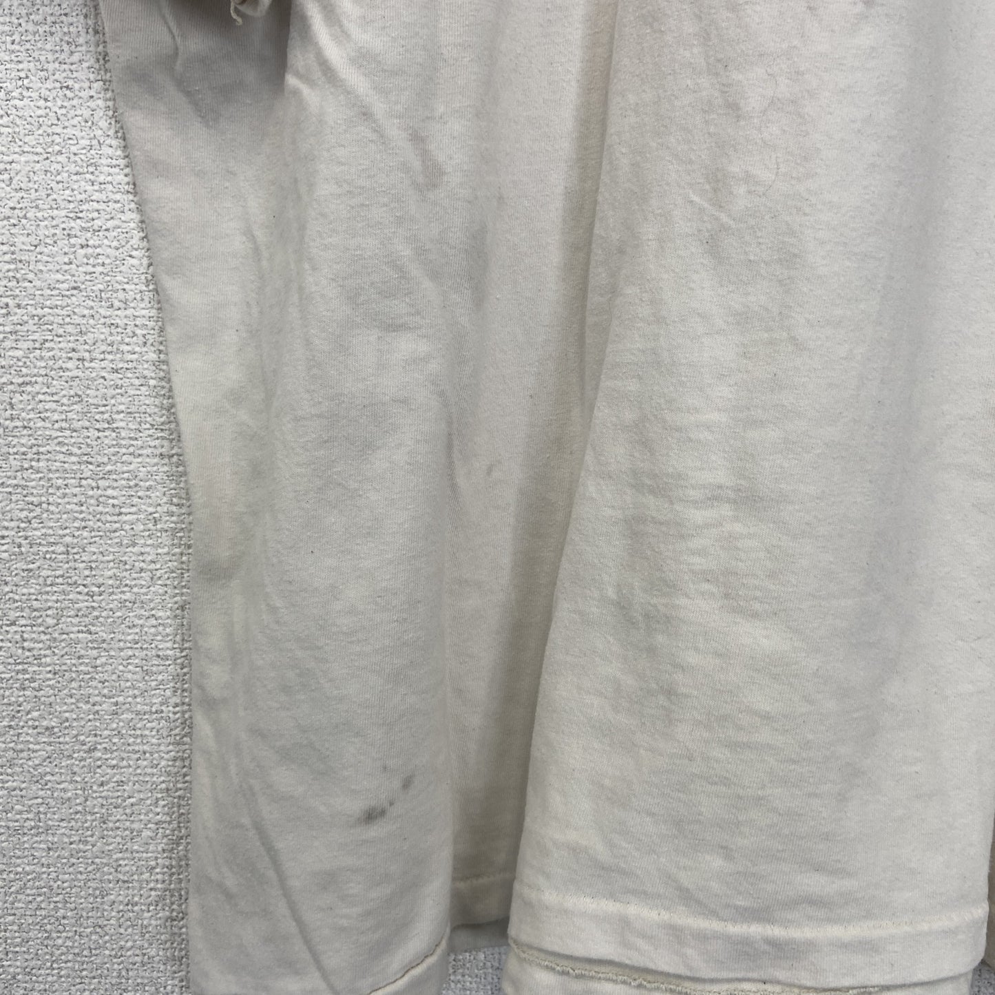 古着 used　Hanes　ヘインズ　半袖プリントTシャツ　カジュアル　シングルステッチ　90s　クルーネック　ベージュ　Lサイズ
