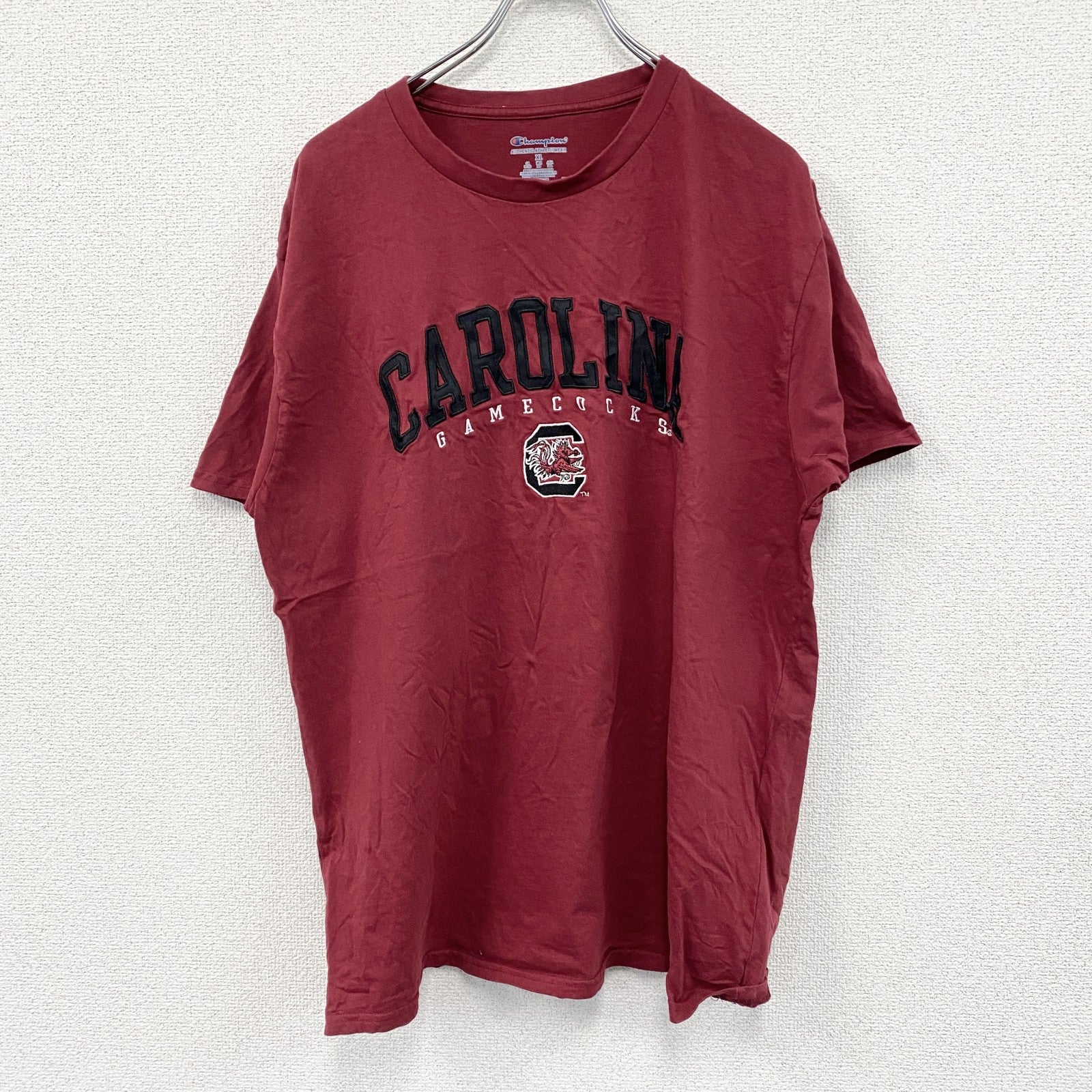 Champion　チャンピオン　半袖プリントTシャツ　カレッジタイプ　赤　レッド　XLサイズ