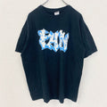 古着 used　GILDAN　ギルダン　半袖英字ロゴデザインTシャツ　バックプリント　黒　ブラック　春夏服　Lサイズ