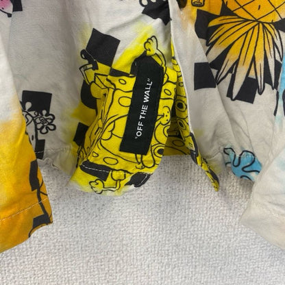 古着 used　VANS　半袖プリント柄シャツ　アニメ　カートゥーン　スポンジボブ　総柄　胸ポケット　レトロデザイン　XLサイズ