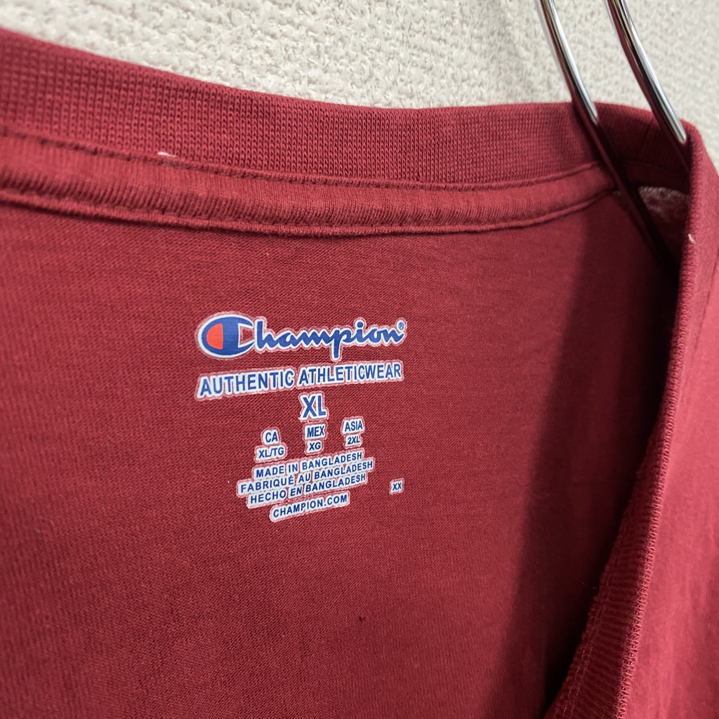 Champion　チャンピオン　半袖プリントTシャツ　カレッジタイプ　赤　レッド　XLサイズ