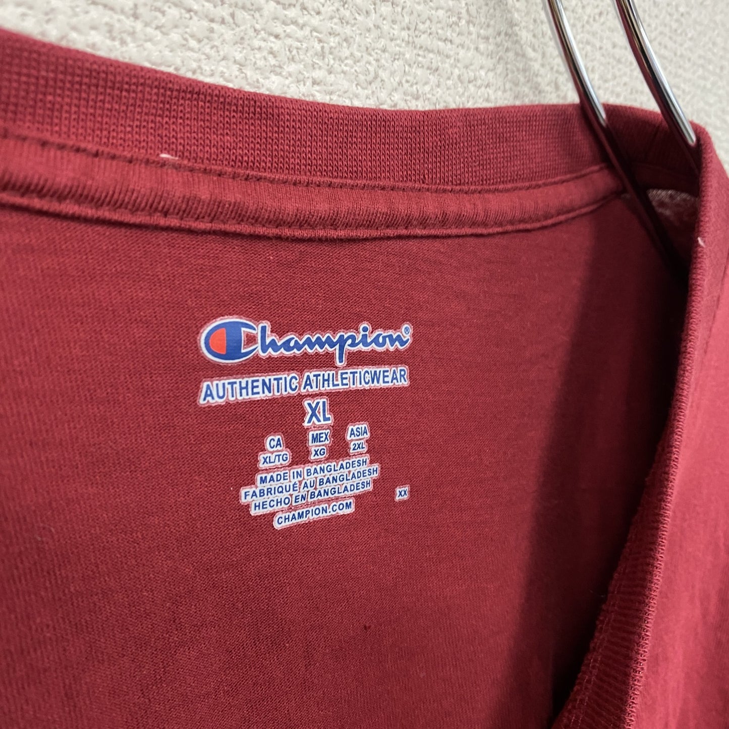 Champion　チャンピオン　半袖プリントTシャツ　カレッジタイプ　赤　レッド　XLサイズ