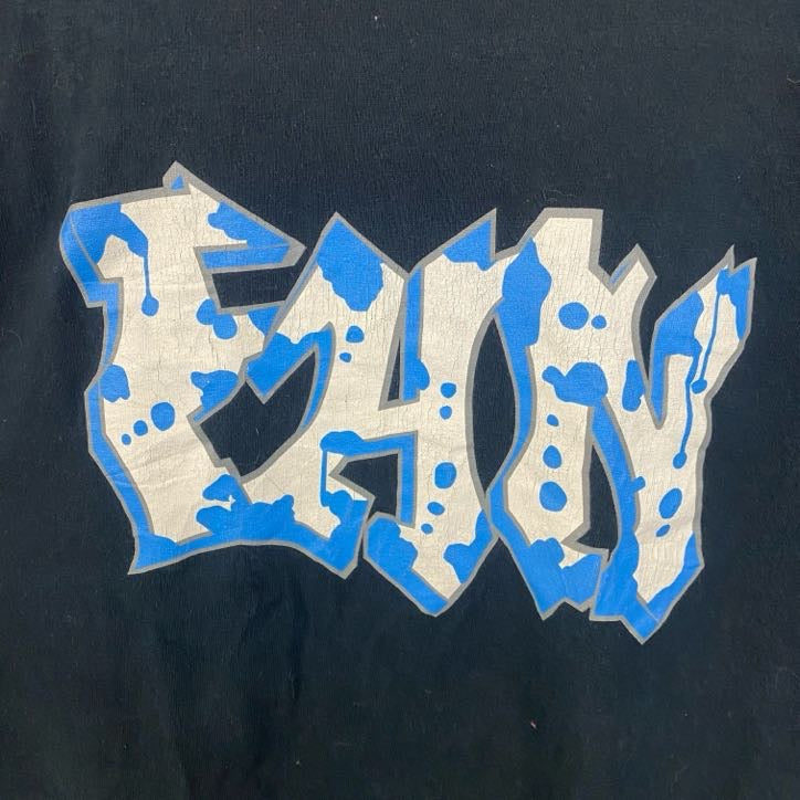 古着 used　GILDAN　ギルダン　半袖英字ロゴデザインTシャツ　バックプリント　黒　ブラック　春夏服　Lサイズ