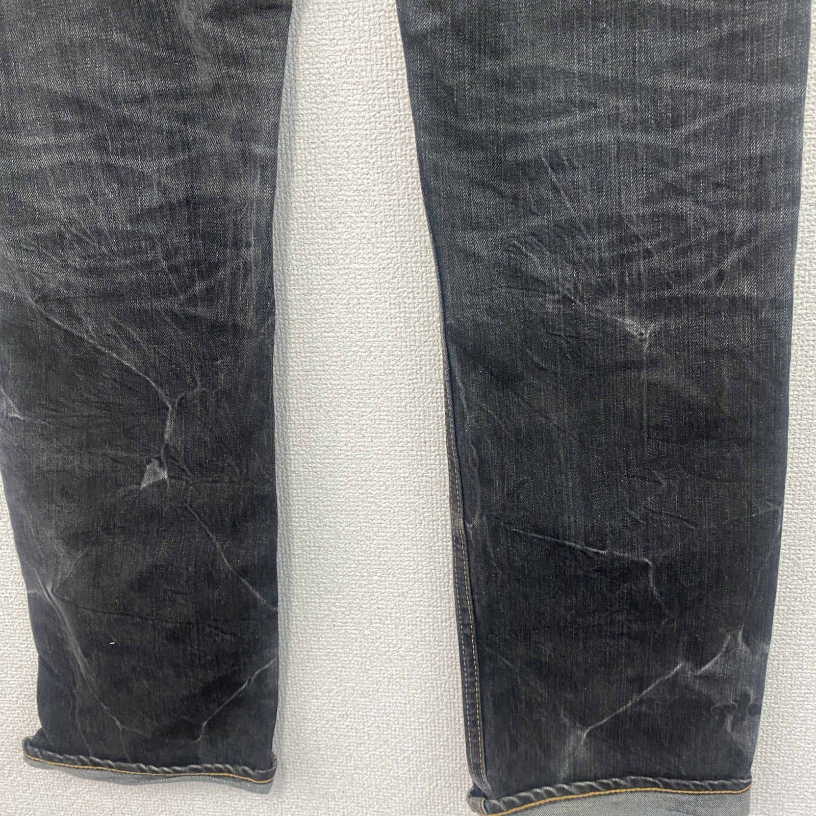 SWAGGER　スワッガー　ブラックデニムパンツ/ダメージジーンズ　ハチの巣　縦落ち　鬼ヒゲ　ジップフライ　黒　ブラック　32サイズ