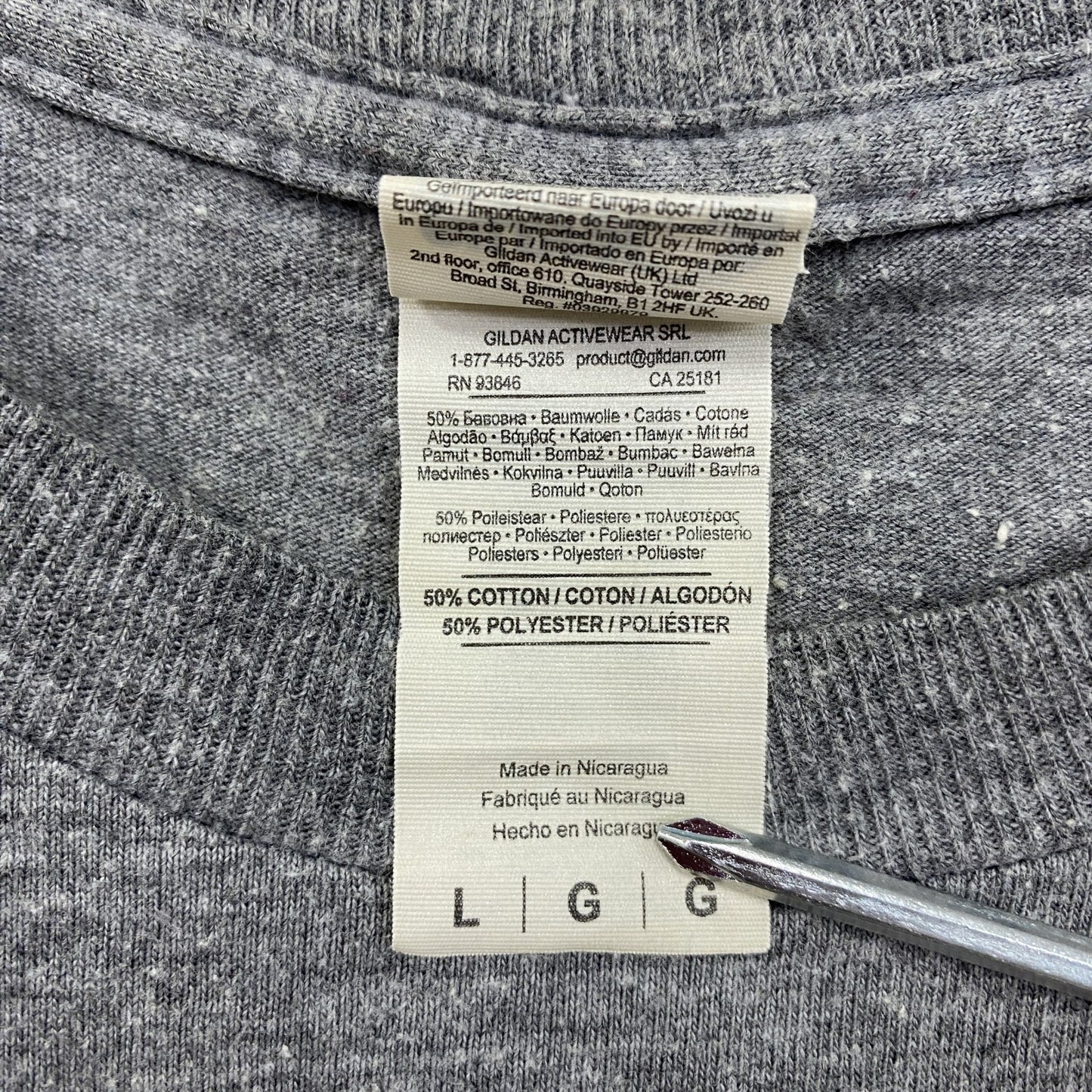 GILDAN　ギルダン　半袖プリントTシャツ　グレー　Lサイズ